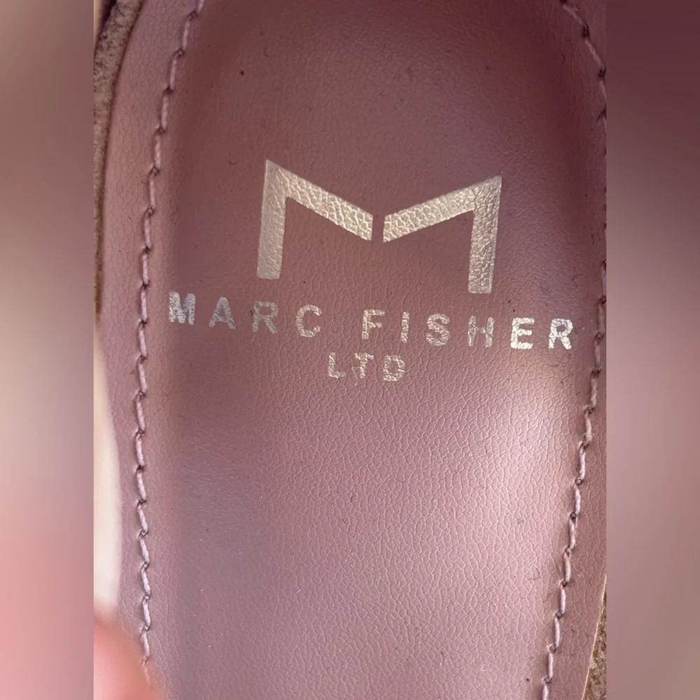 Marc Fisher Pink Suede Espadrille Wedge Sandals